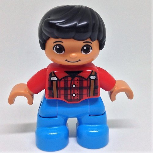 LEGO DUPLO 10869 10835 Familienhaus Figur Kind Junge roter Pullover NEU