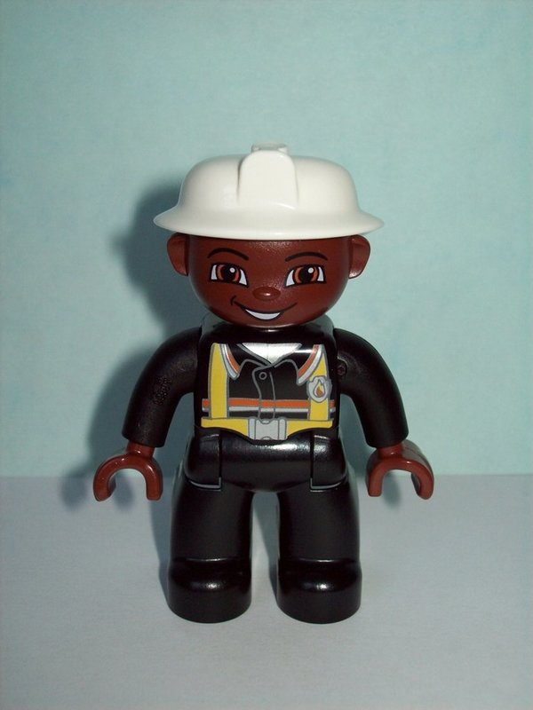 LEGO DUPLO 6168 Feuerwehr -- Feuerwehrmann dunkle Hautfarbe NEU