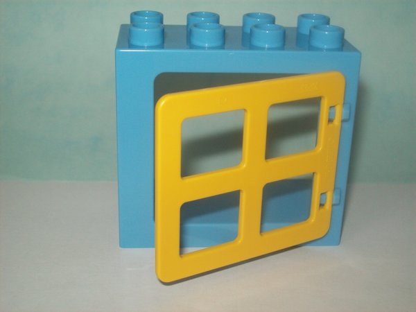 LEGO DUPLO hellblaues Fenster gelbe Sprossen