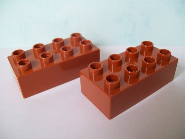 LEGO DUPLO 2 Stück 8er Bausteine braun 2x4 Noppen