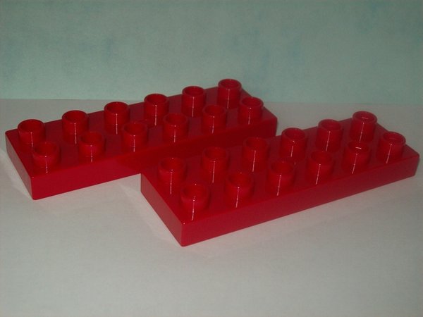 LEGO DUPLO 2 Stück 12er Bauplatten rot 2x6 Noppen