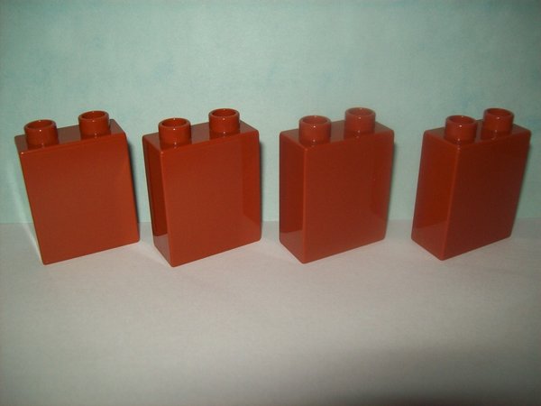 4 Stück LEGO DUPLO Bausteine 2er hoch braun 1x2 Noppen NEU
