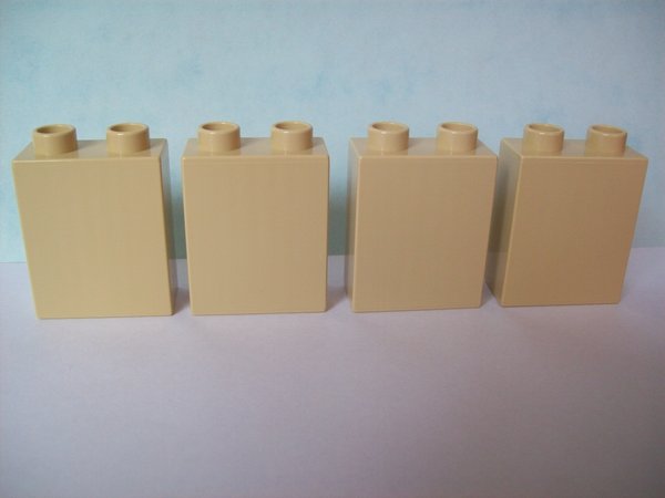 4 Stück LEGO DUPLO Bausteine 2er hoch sand NEU