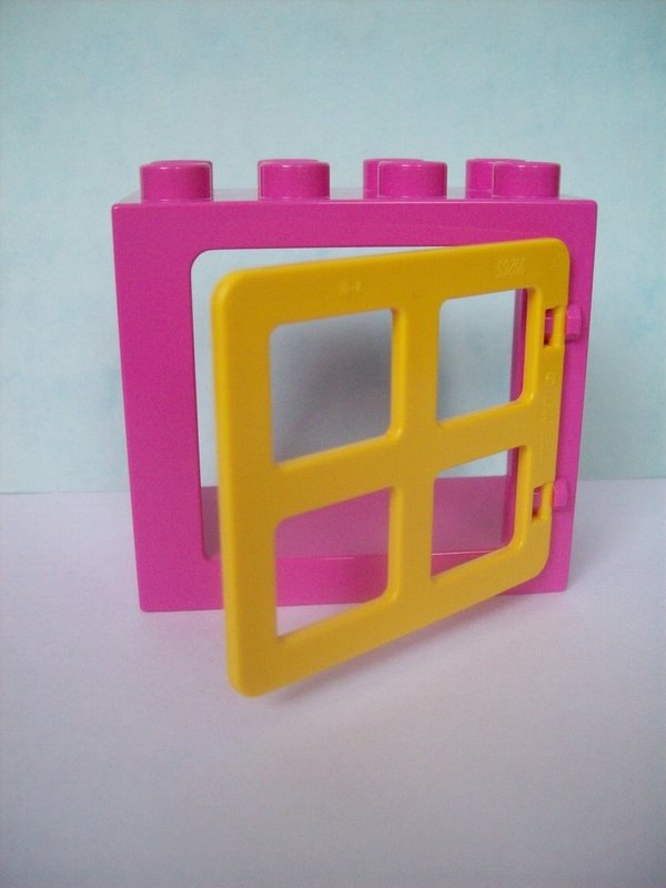 LEGO DUPLO 4623 Fenster rosa mit gelben Sprossen NEU