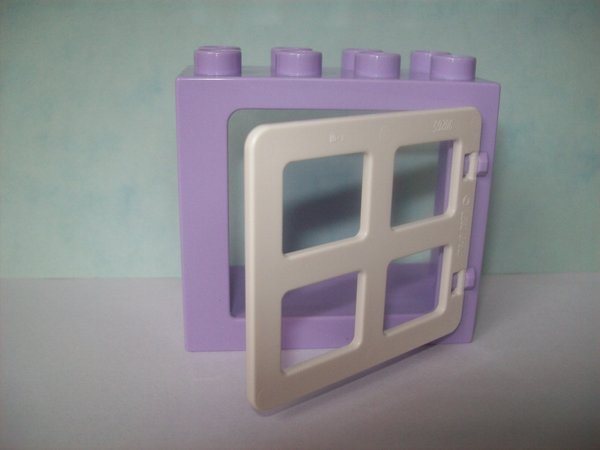 LEGO DUPLO Fenster lila / violett mit weißen Sprossen NEU