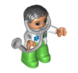 LEGO DUPLO 6158 5795 Krankenhaus Figur Arzt mit Stethoskop NEU