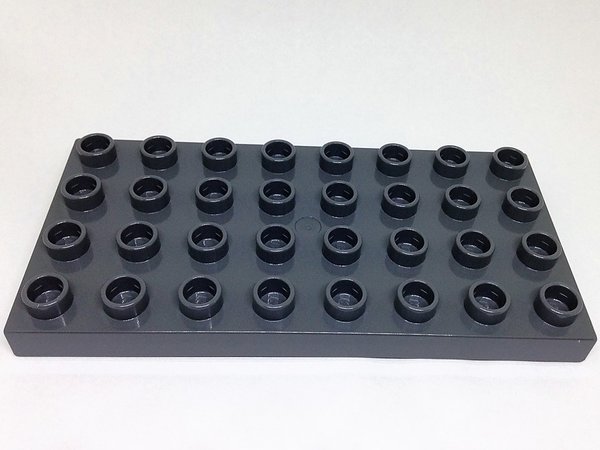 LEGO DUPLO Bauplatte 4x8 Noppen dunkelgrau NEU