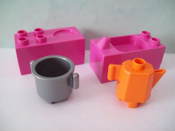 LEGO DUPLO 10505 Familienhaus Kinderküche rosa Herd/Spüle mit Topf und Kanne NEU