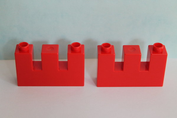 LEGO DUPLO Ritterburg - 2 Stück Zinnen rot - NEU