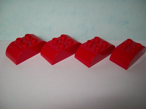 LEGO DUPLO 4 Stück 8er Radiensteine rot 2x4 Noppen NEU
