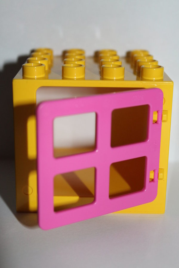 LEGO DUPLO Fenster gelb / rosa 4x4 Noppen NEU