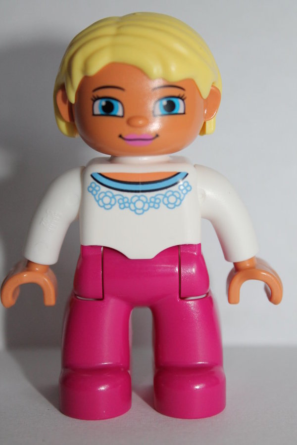LEGO DUPLO 10546 10587 Figur Mutter / Frau weißer Pullover blonde Haare NEU