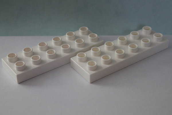 LEGO DUPLO 2 Stück 12er Bauplatten weiß weiss 2x6 Noppen NEU