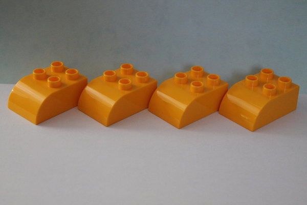 LEGO DUPLO 4 Stück Radiensteine 2x3 Noppen dunkles gelb NEU