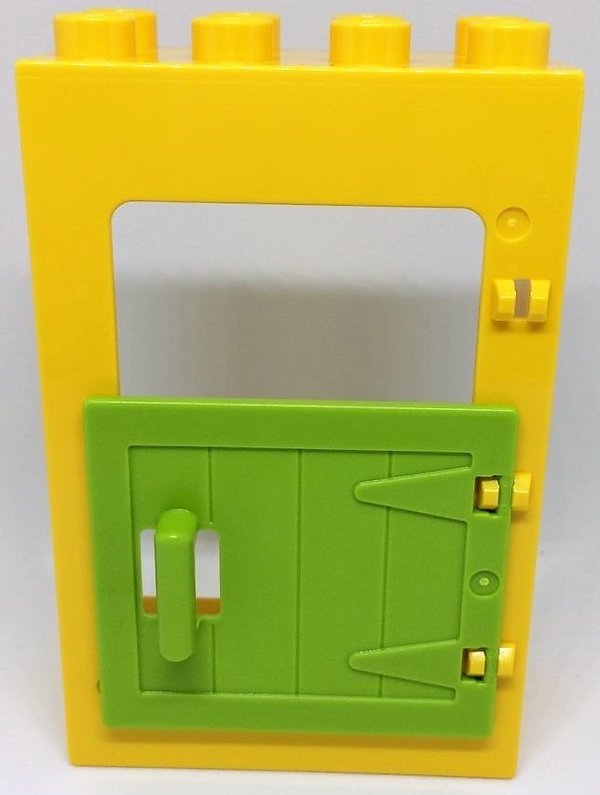 LEGO DUPLO Türrahmen gelb mit hellgrüner Tür NEU