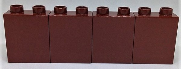 LEGO DUPLO 4 Bausteine braun dunkel 1x2 Noppen hoch NEU