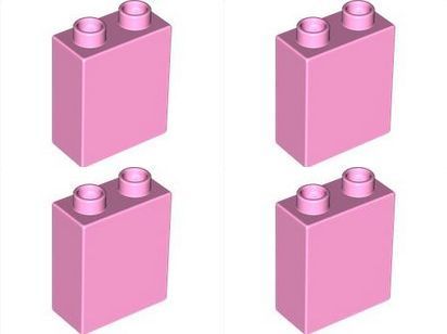 LEGO DUPLO 4 Stück Bausteine für Mädchen rosa 1x2 Noppen hoch NEU